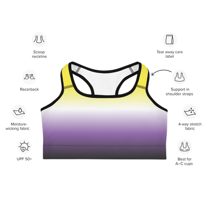 Enby Pride Gradient Sports bra