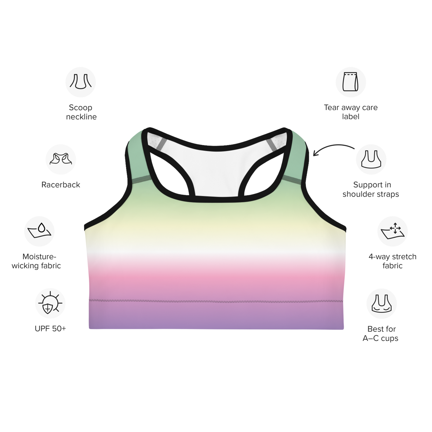 Genderfae Pride Gradient Sports bra