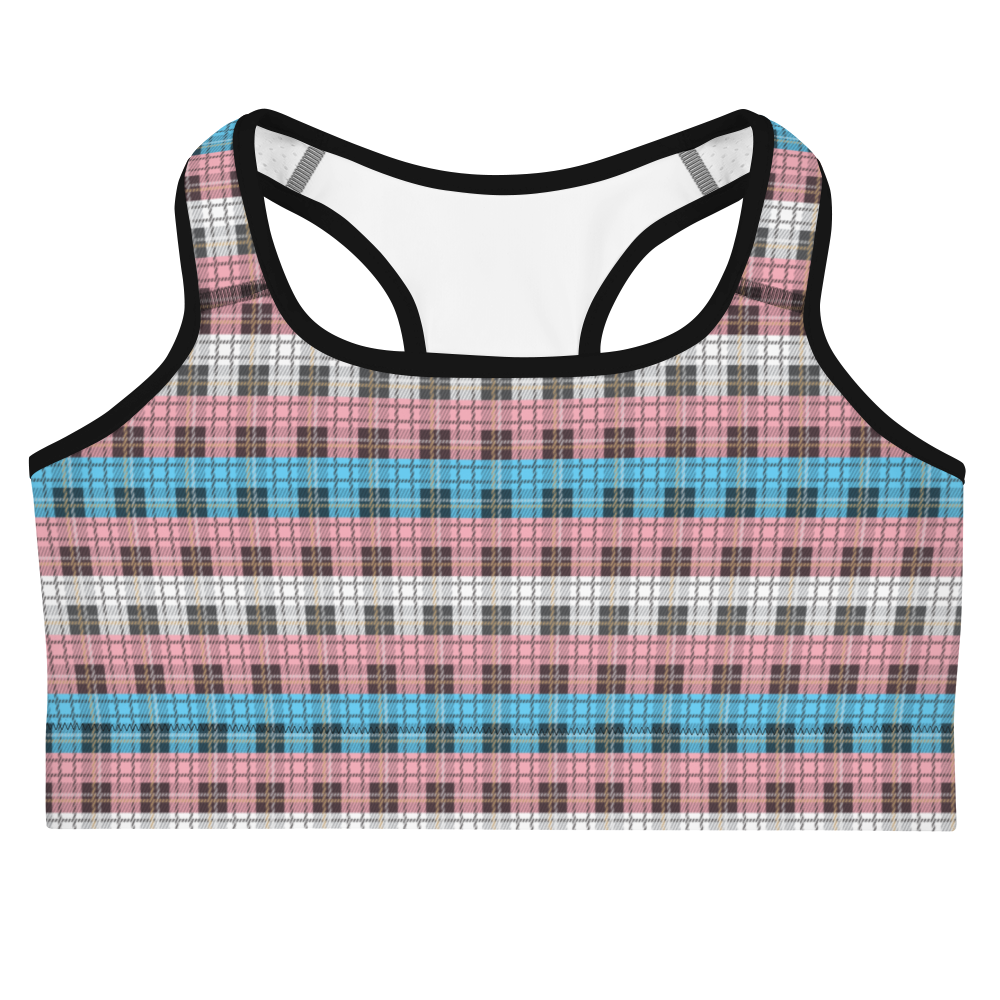 Trans Plaid Sports bra