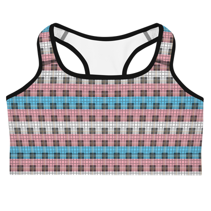 Trans Plaid Sports bra