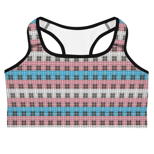 Trans Plaid Sports bra