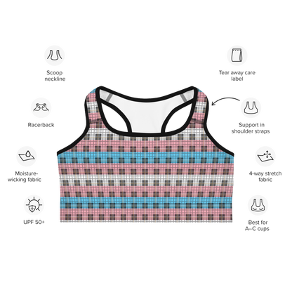 Trans Plaid Sports bra