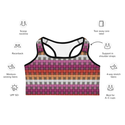 Lesbian Plaid Sports bra