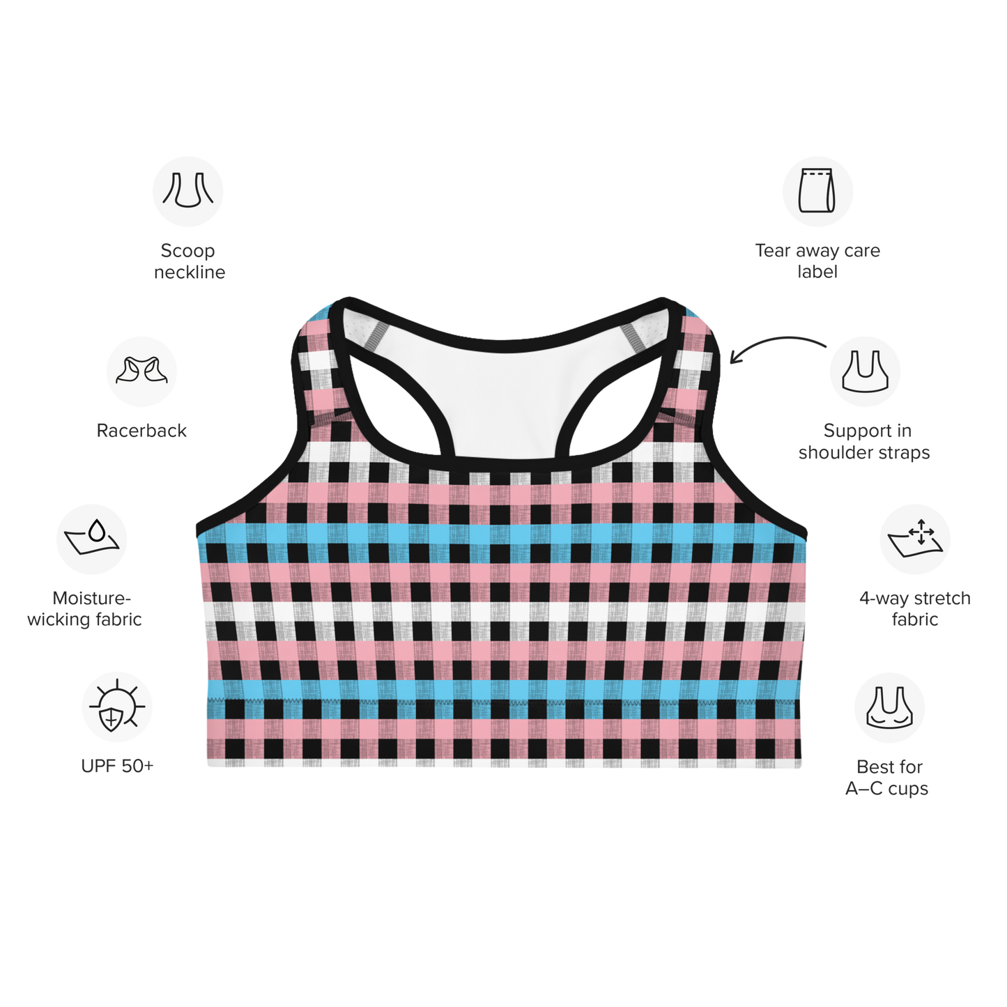 Trans Flannel Sports bra