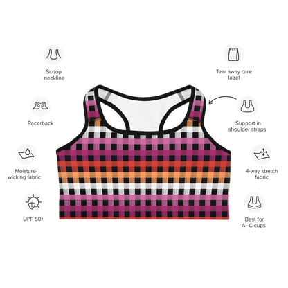 Lesbian Flannel Sports bra