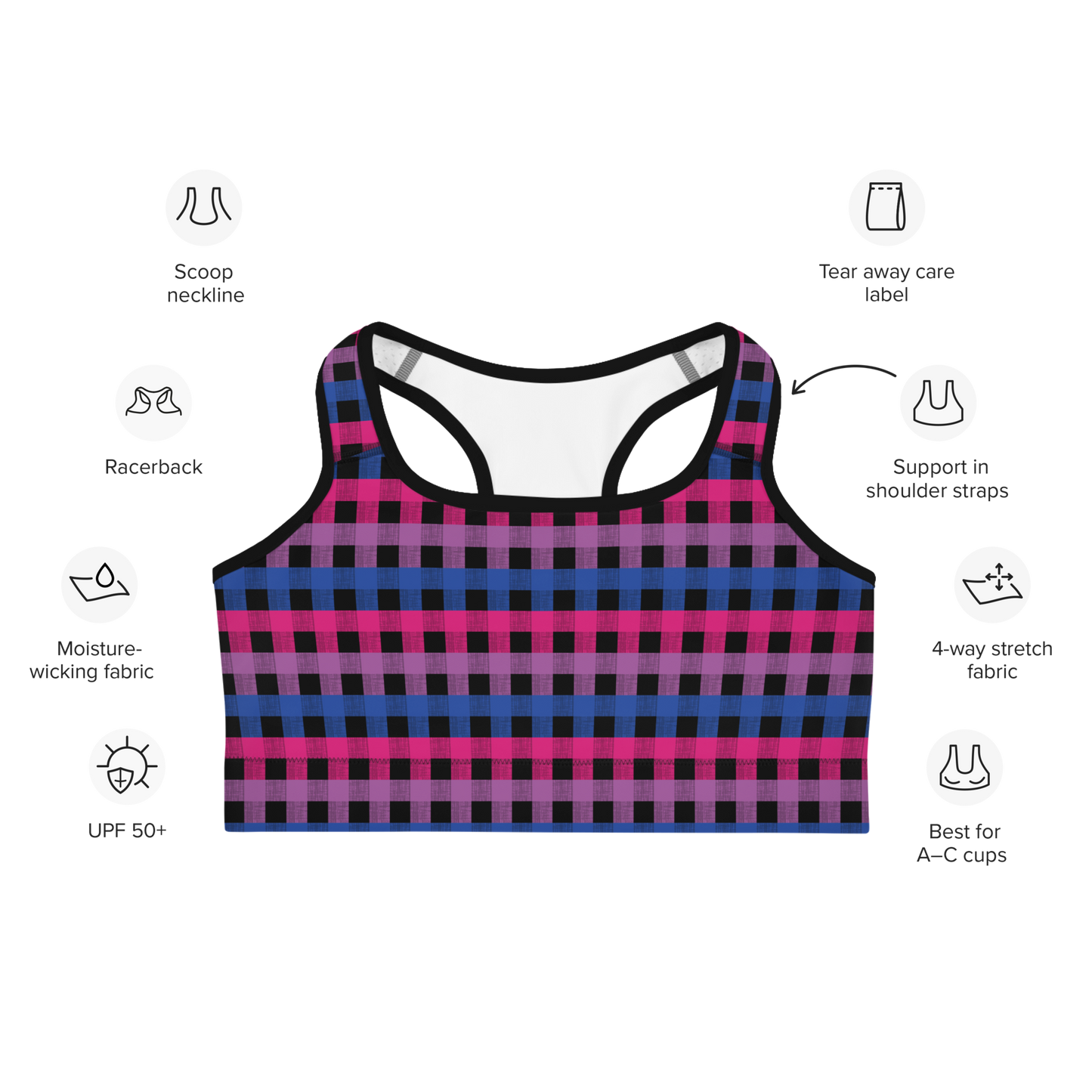 Bi Flannel Sports bra