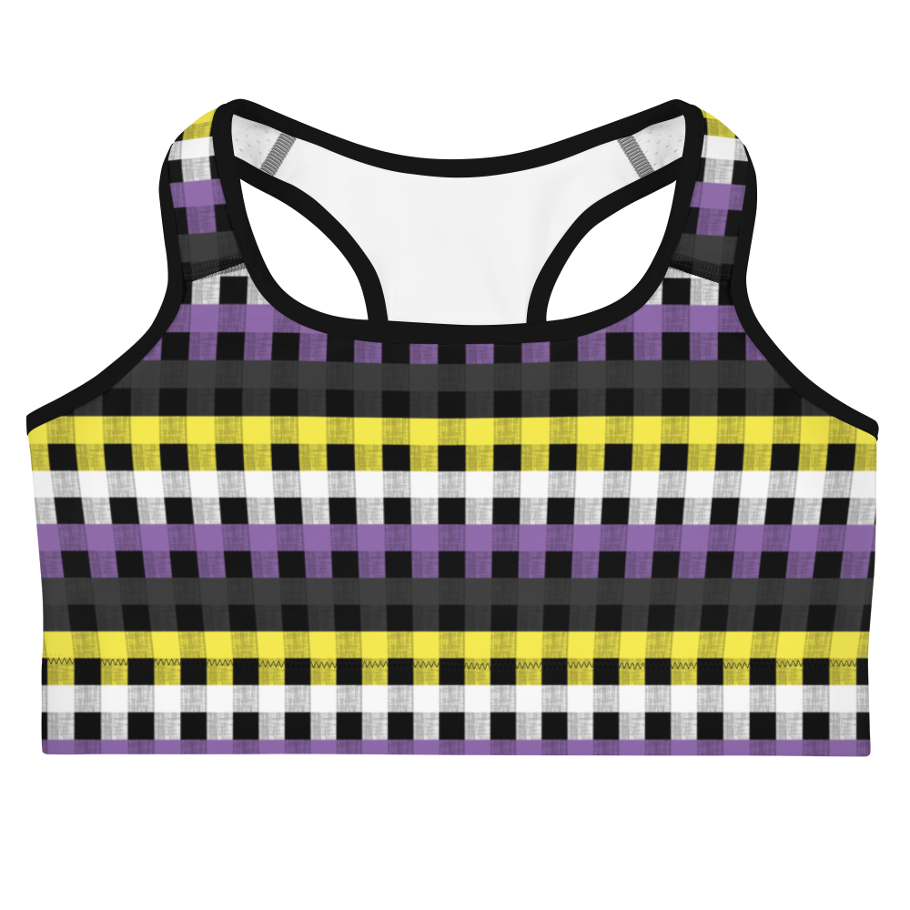 Enby Flannel Sports bra