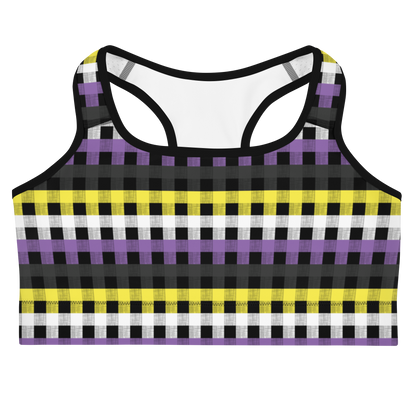 Enby Flannel Sports bra