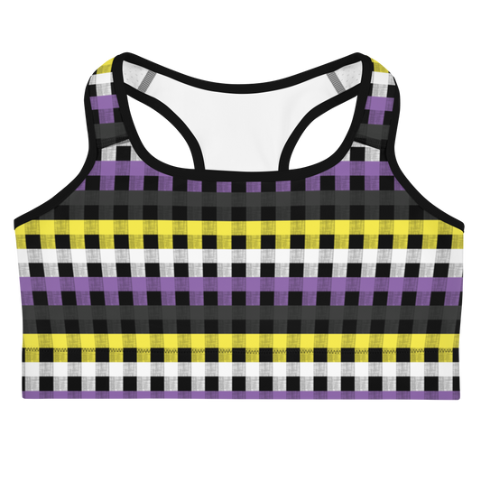 Enby Flannel Sports bra