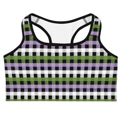 Genderqueer Flannel Sports bra