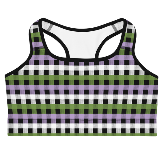 Genderqueer Flannel Sports bra