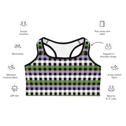 Genderqueer Flannel Sports bra