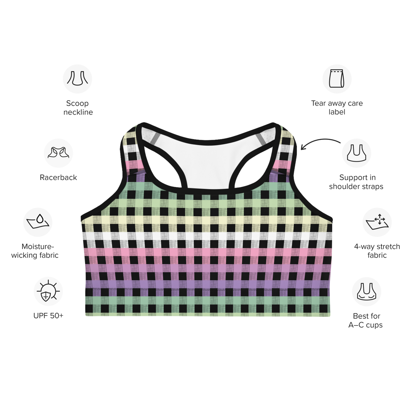 Genderfae Flannel Sports bra