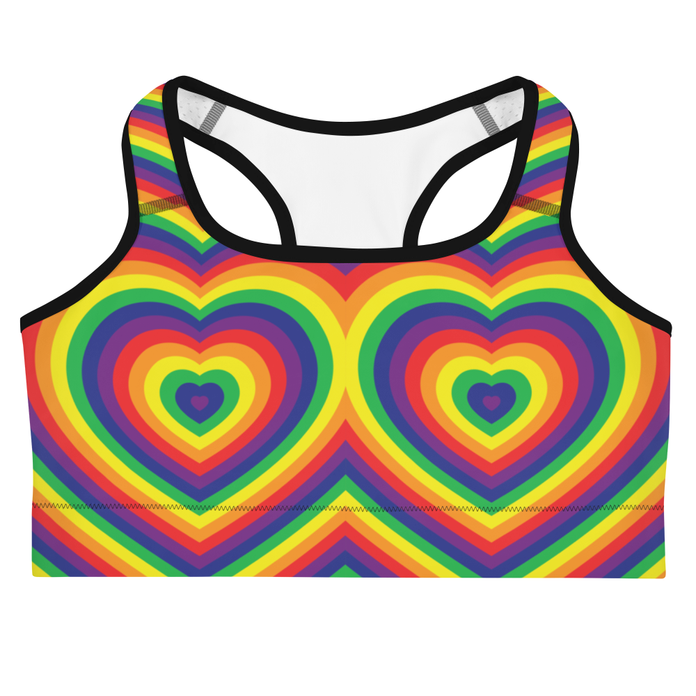 Rainbow Hearts Sports bra