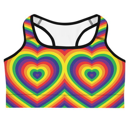 Rainbow Hearts Sports bra