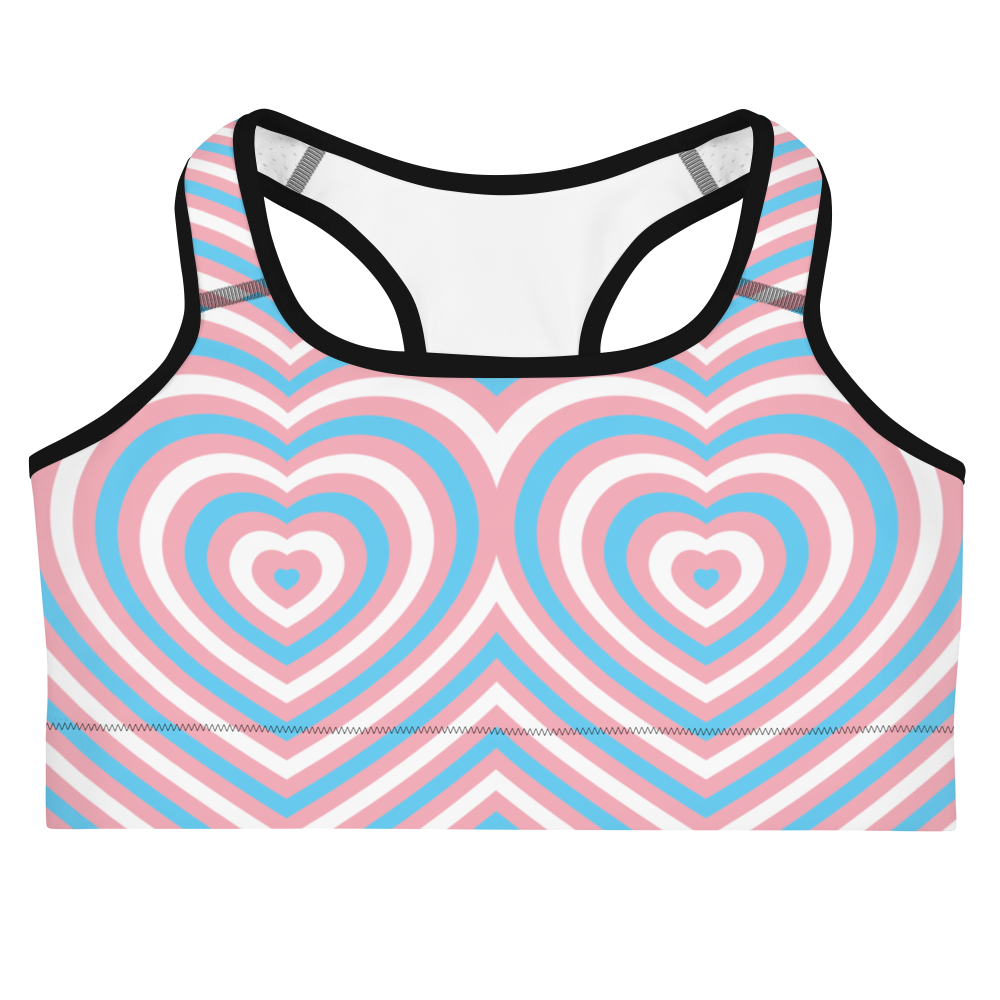 Trans Hearts Sports bra