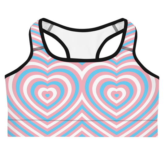 Trans Hearts Sports bra