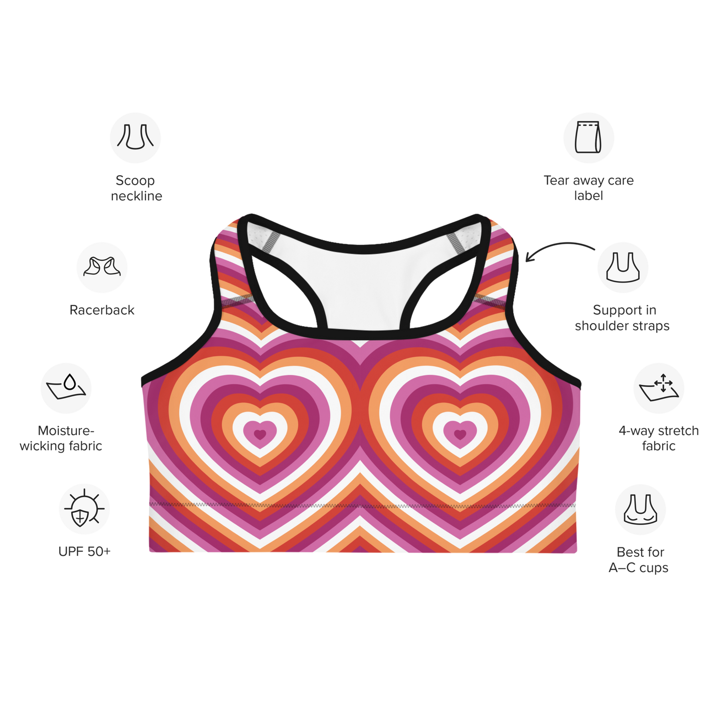 Lesbian Hearts Sports bra