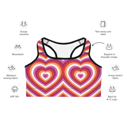 Lesbian Hearts Sports bra