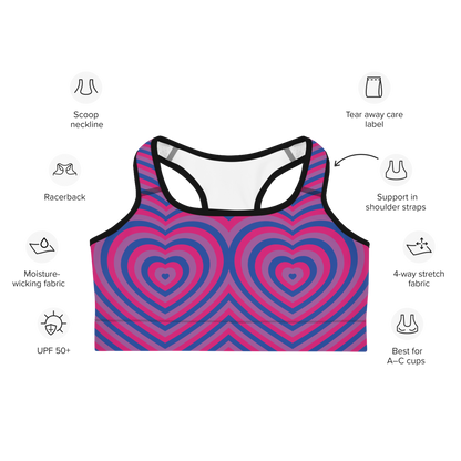 Bi Hearts Sports bra