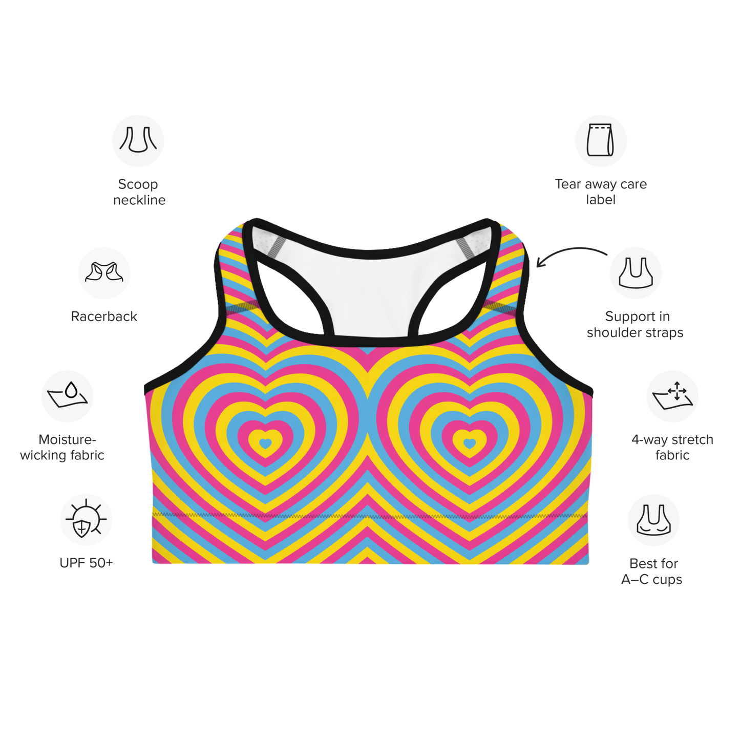 Pan Hearts Sports bra