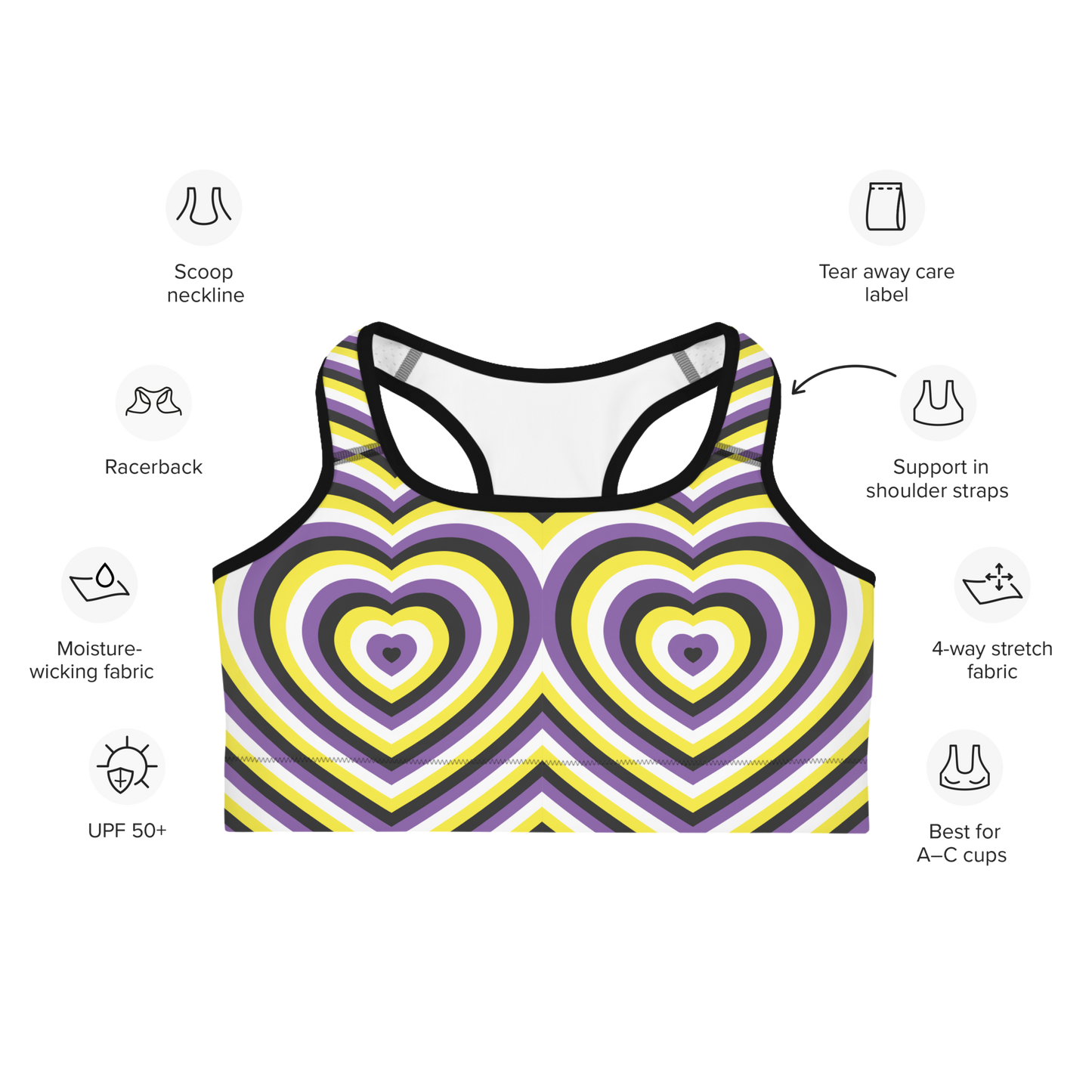 Enby Hearts Sports bra