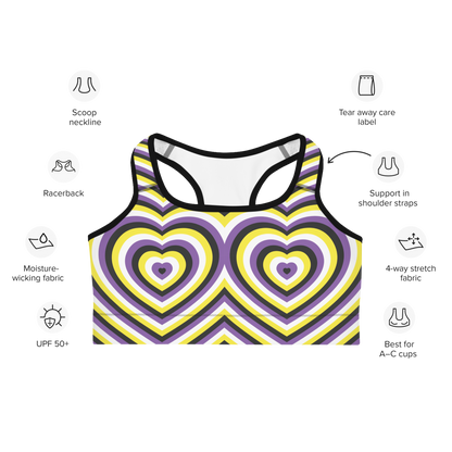 Enby Hearts Sports bra