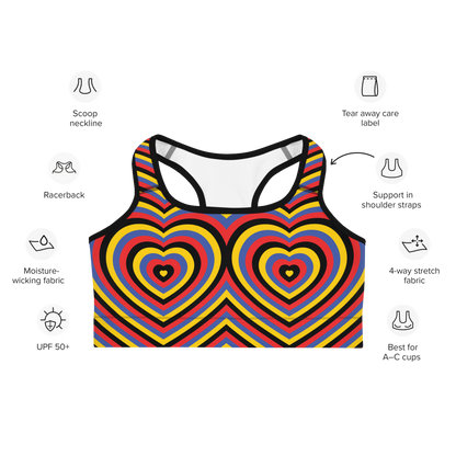 Poly Hearts Sports bra