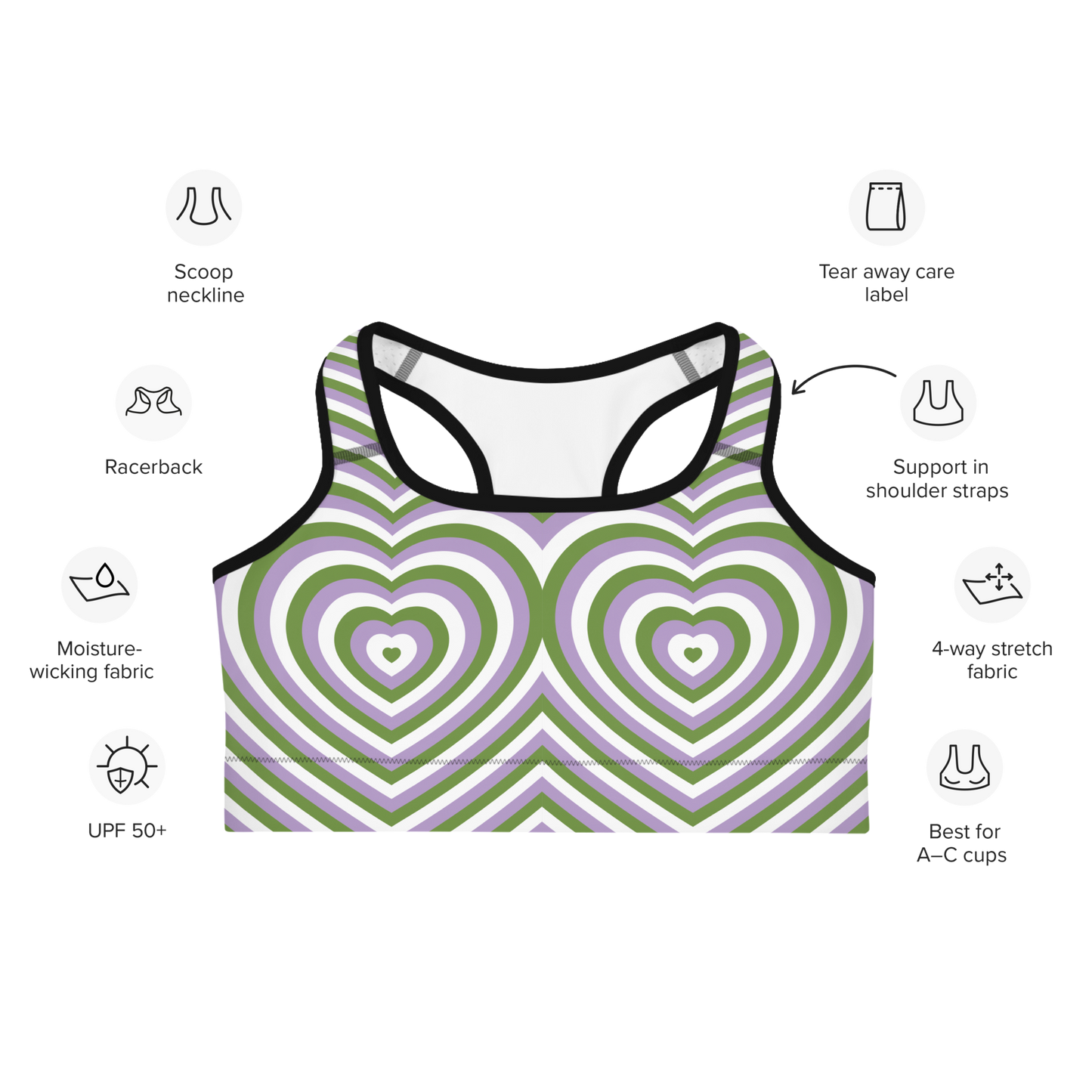 Genderqueer Hearts Sports bra