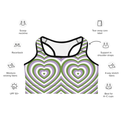 Genderqueer Hearts Sports bra