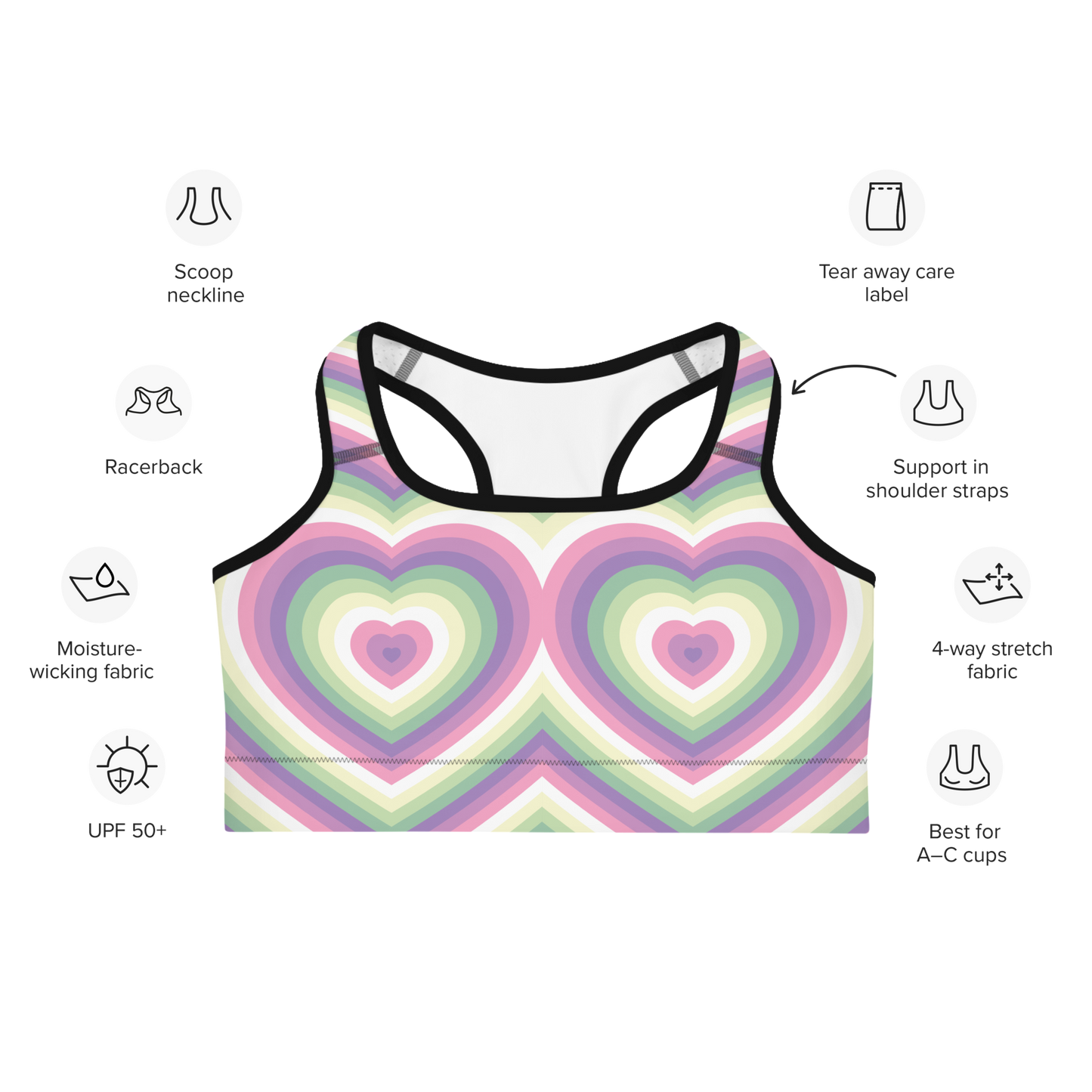 Genderfae Hearts Sports bra