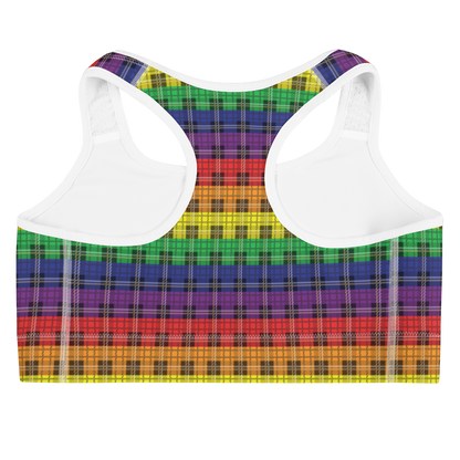 Rainbow Plaid Sports bra