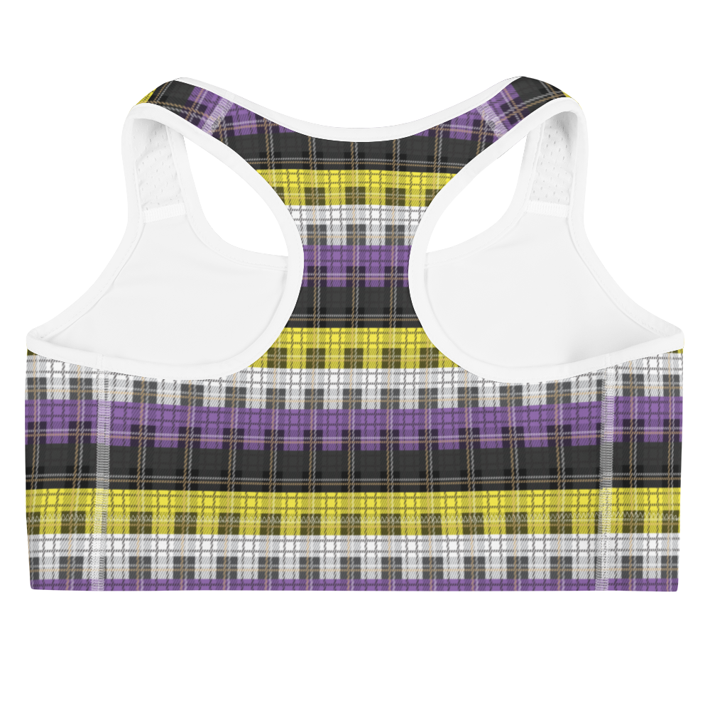 Enby Plaid Sports bra