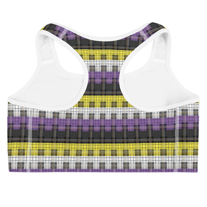 Enby Plaid Sports bra