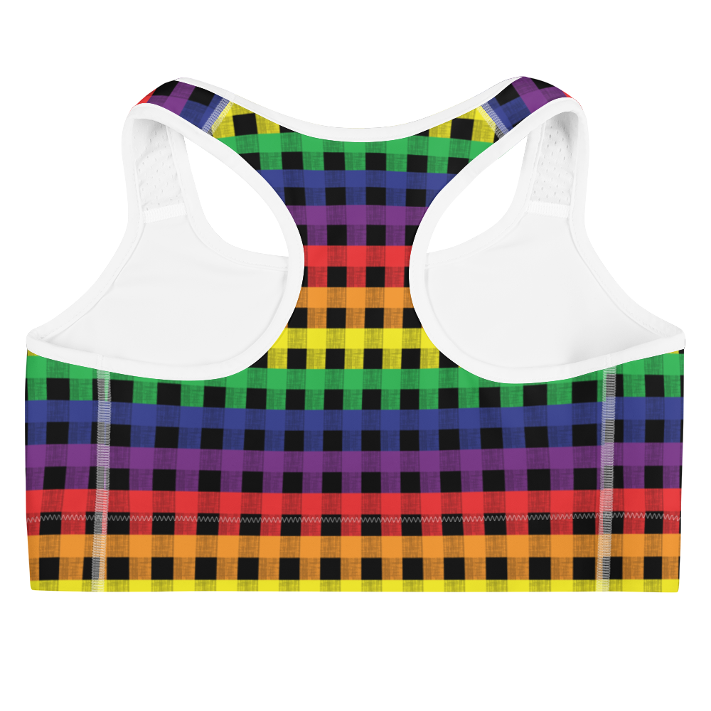 Rainbow Flannel Sports bra