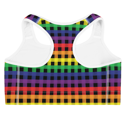 Rainbow Flannel Sports bra