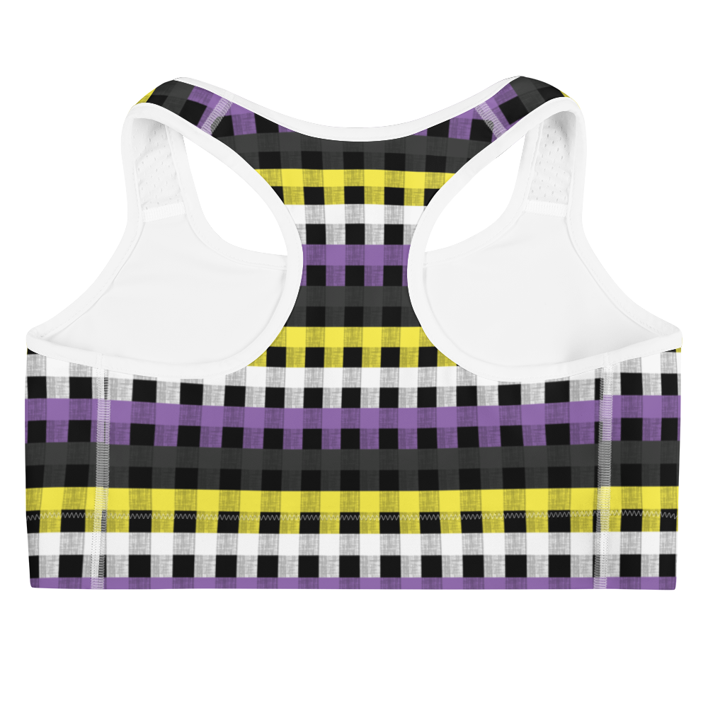 Enby Flannel Sports bra