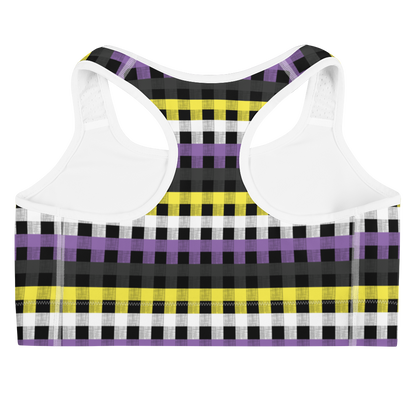 Enby Flannel Sports bra