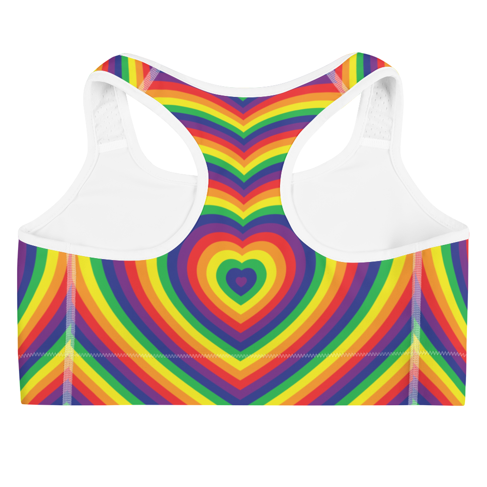 Rainbow Hearts Sports bra