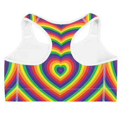 Rainbow Hearts Sports bra