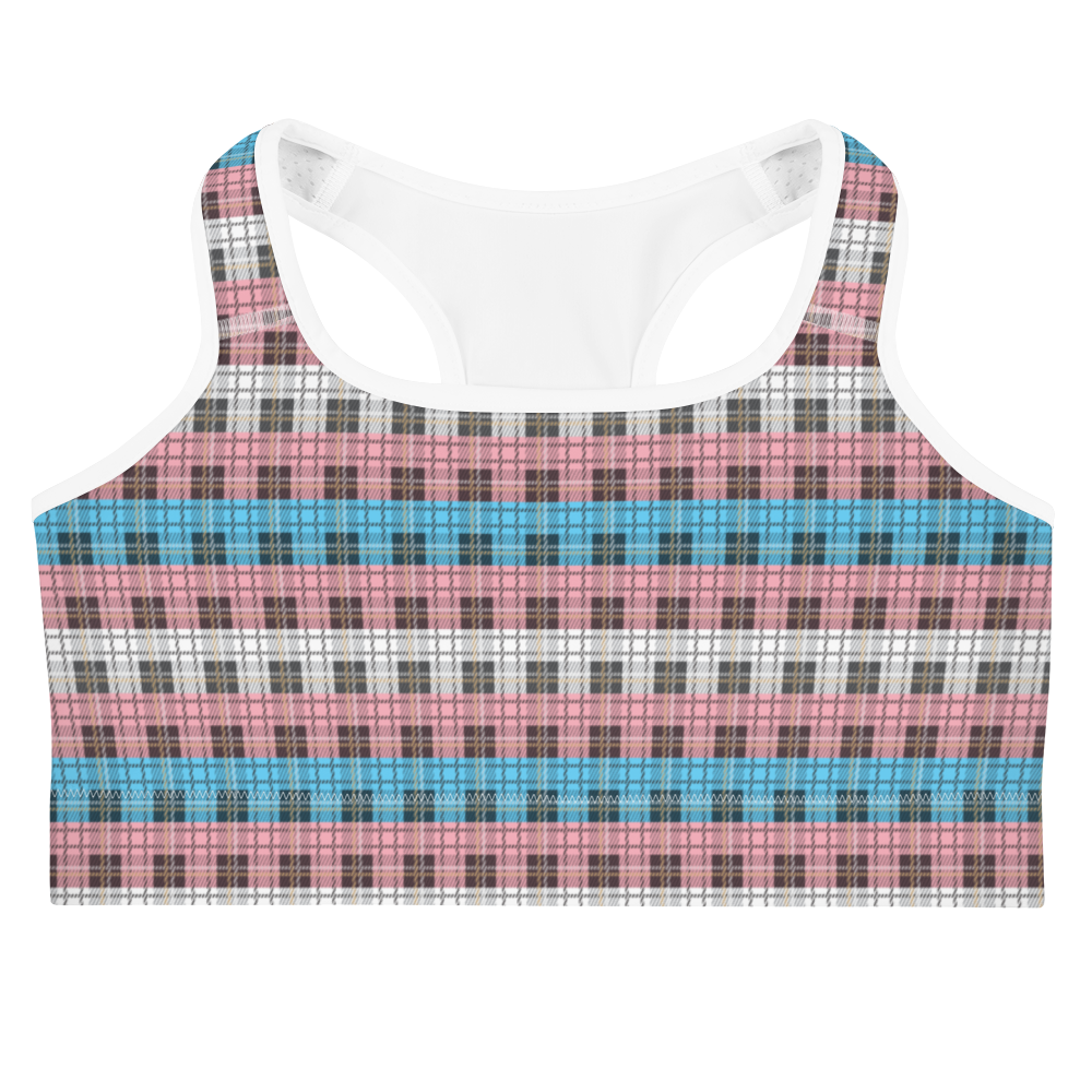 Trans Plaid Sports bra