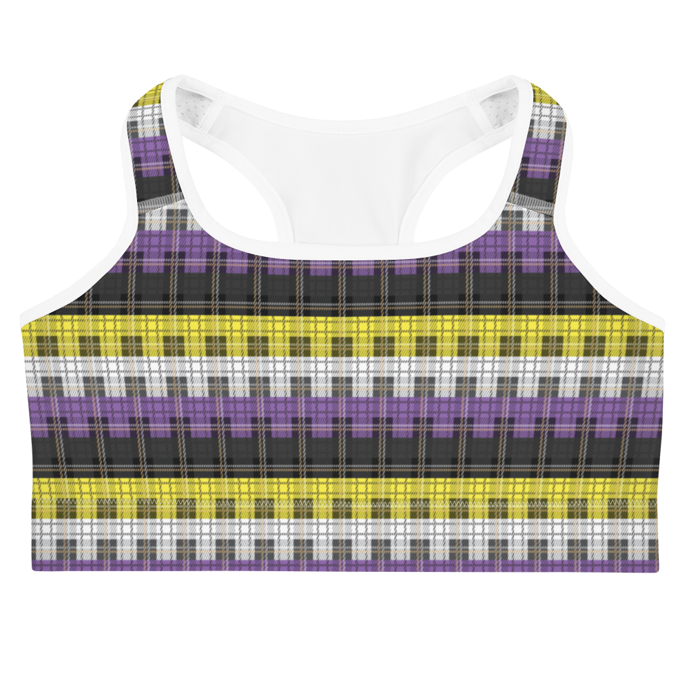 Enby Plaid Sports bra