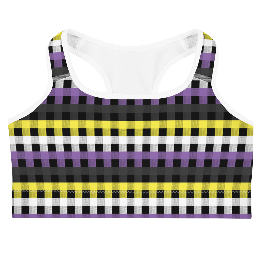 Enby Flannel Sports bra