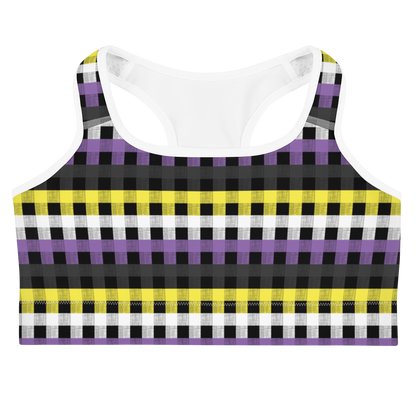 Enby Flannel Sports bra