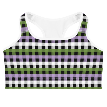 Genderqueer Flannel Sports bra