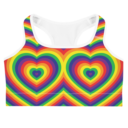 Rainbow Hearts Sports bra