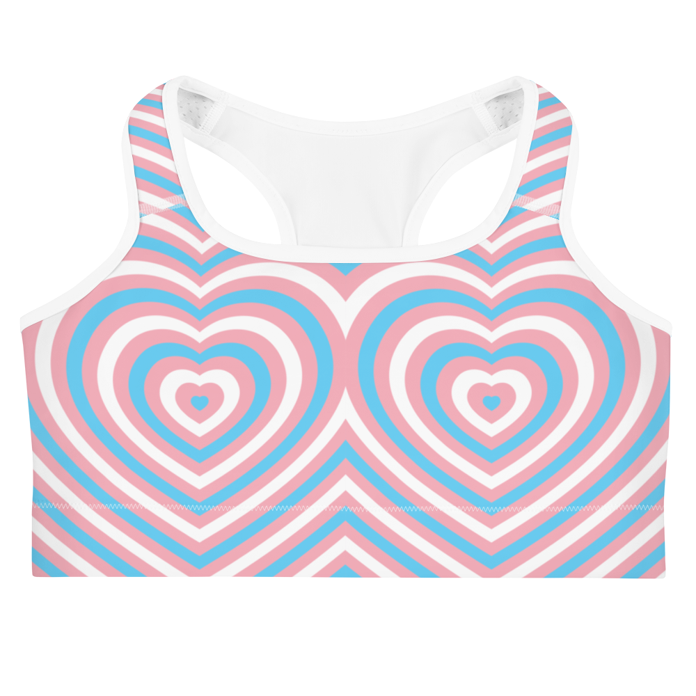 Trans Hearts Sports bra