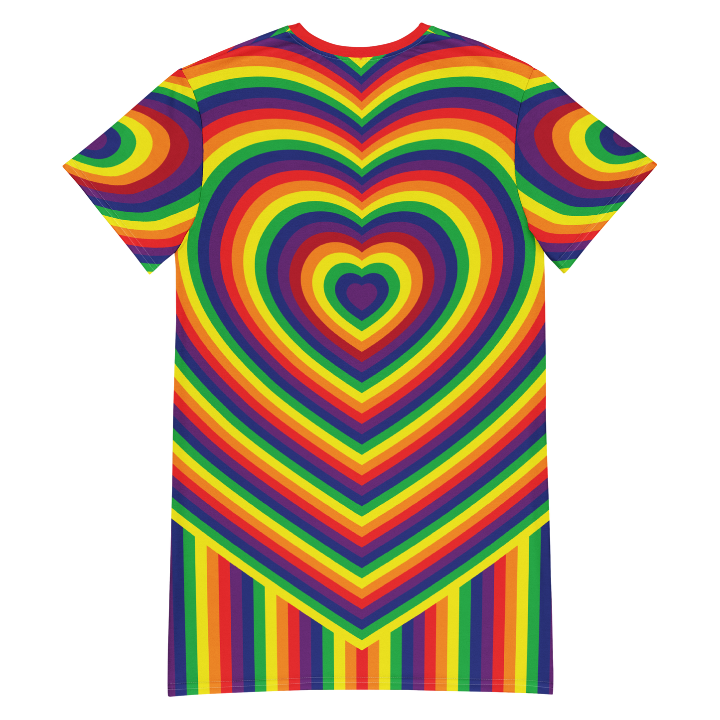 Rainbow Hearts T-shirt dress