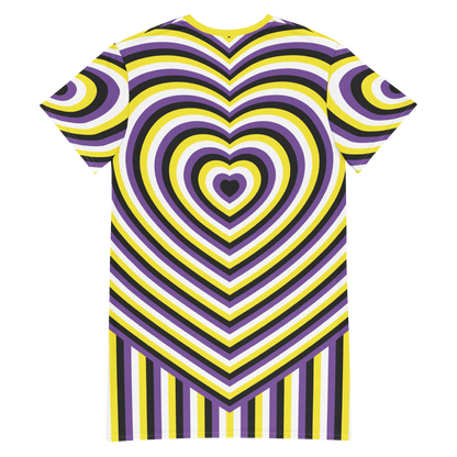 Enby Hearts T-shirt dress