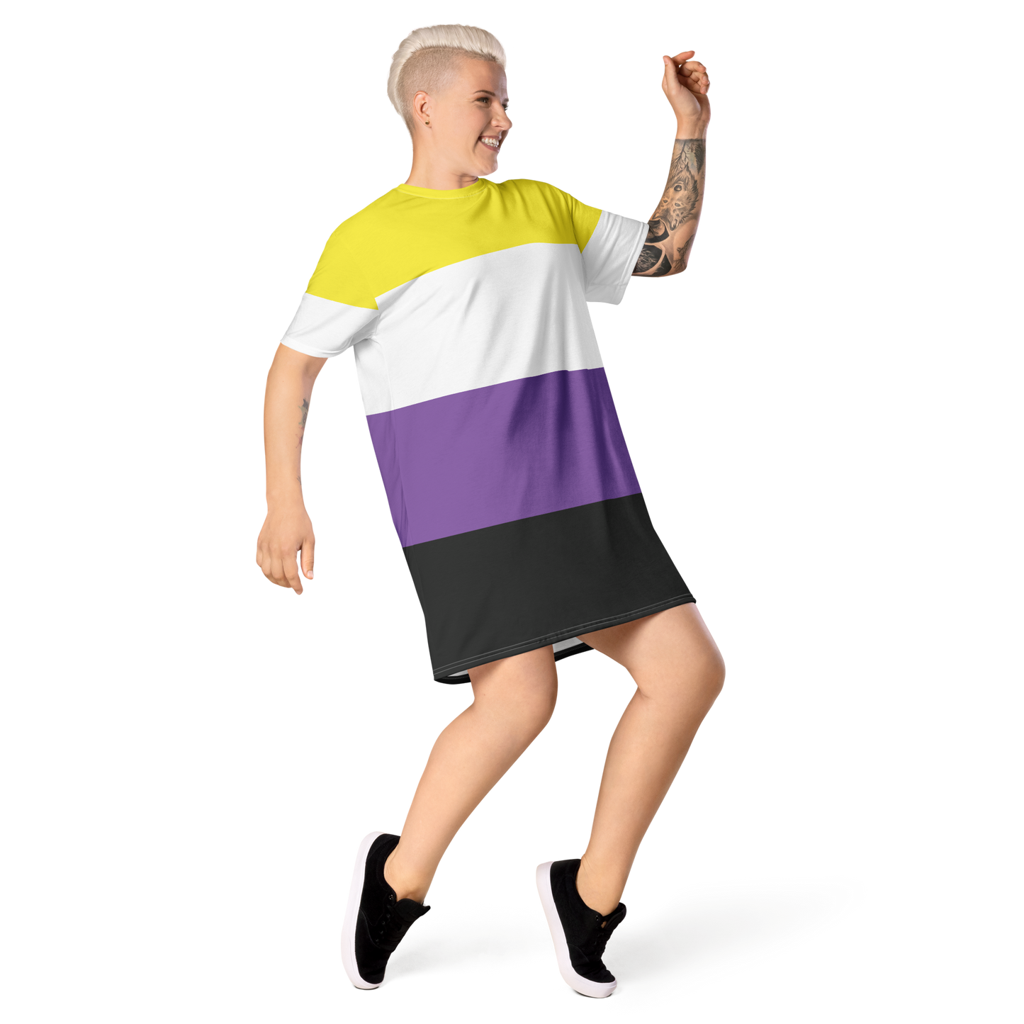 Enby Pride Flag T-shirt dress